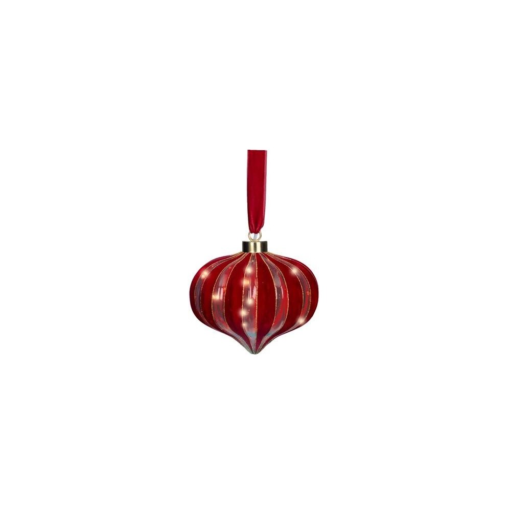SFERA CIPOLLA A LED ROSSO H.21CM